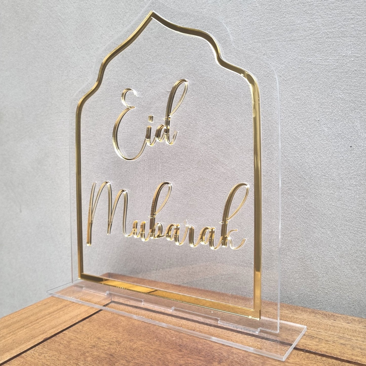 Eid Mubarak Perspex Stand with Mirror Detail
