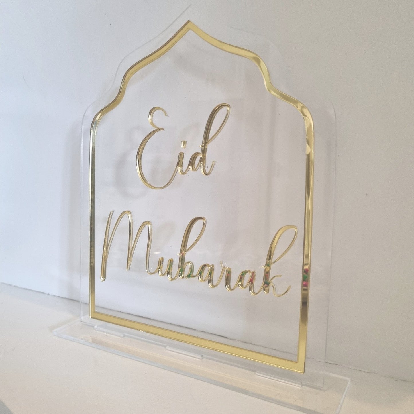 Eid Mubarak Perspex Stand with Mirror Detail