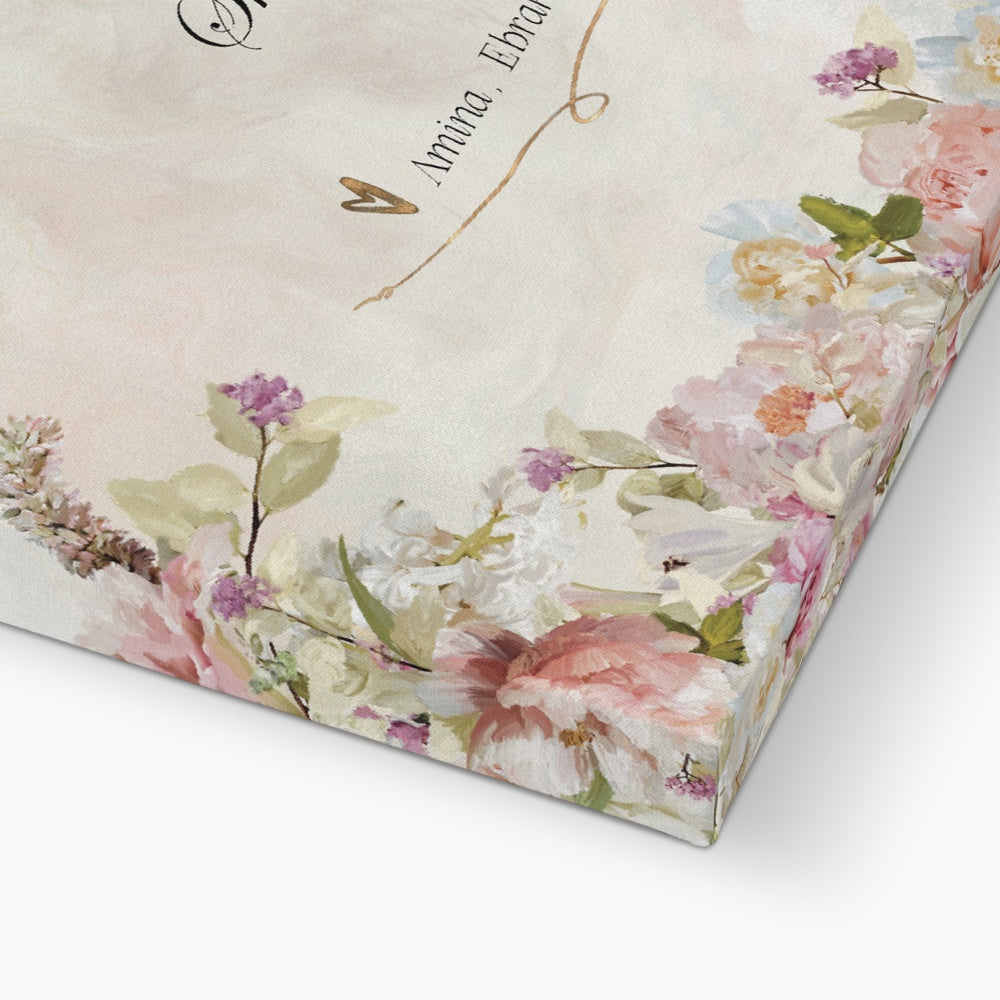 Personalisable Islamic Art Gift for Mothers: Floral Paradise Canvas