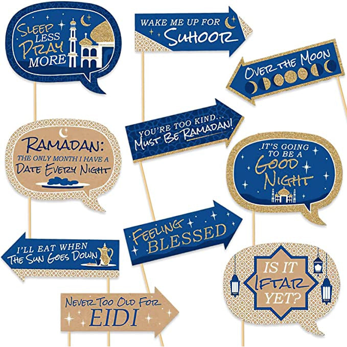 Ramadan Photo Booth Props (10 pieces)