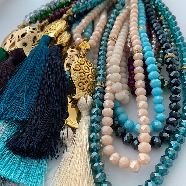 Royal Sejadah - Luxury Prayer Mat & Tasbih - Green Floral Design