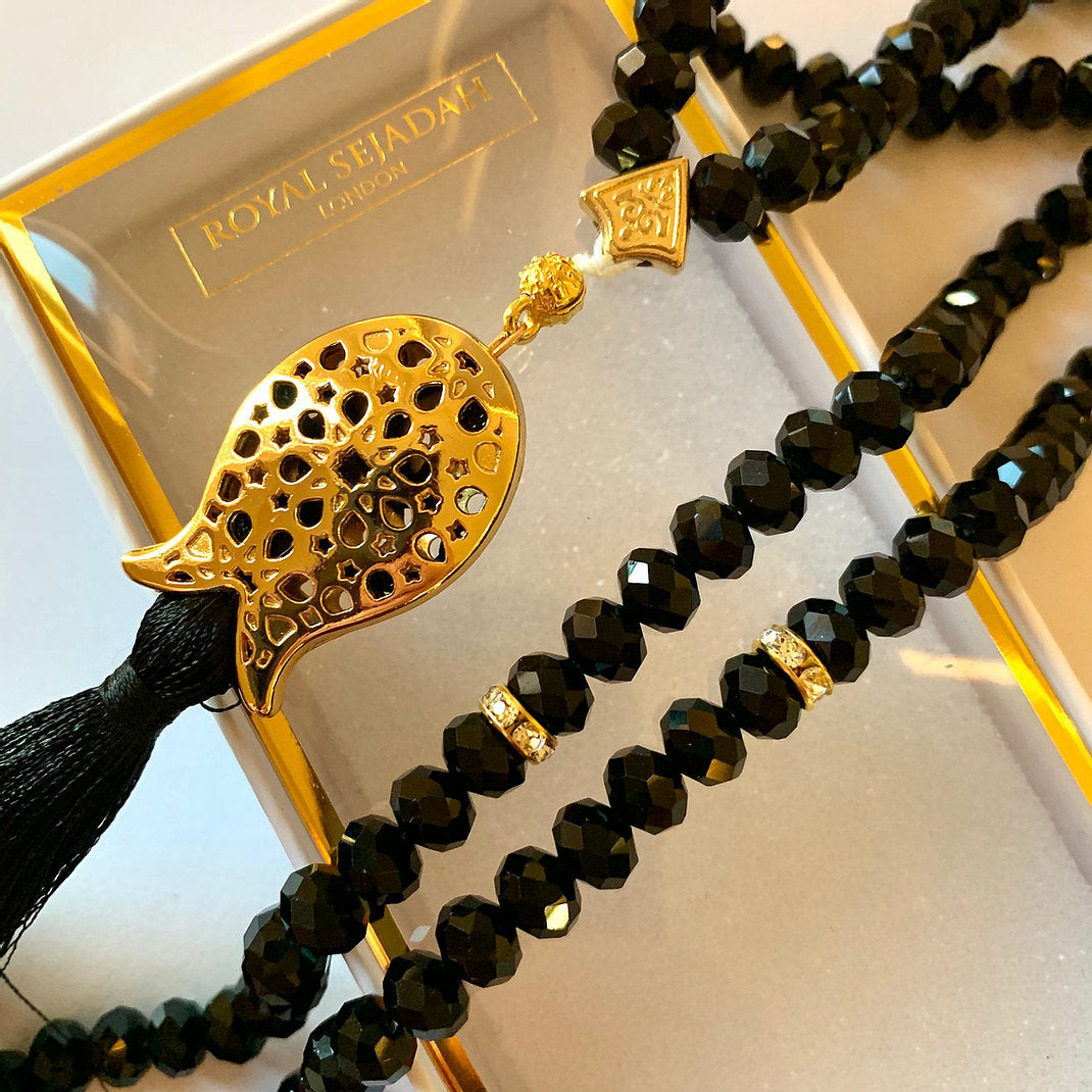 Royal Sejadah - Black Crystal Prayer Beads / Tasbih