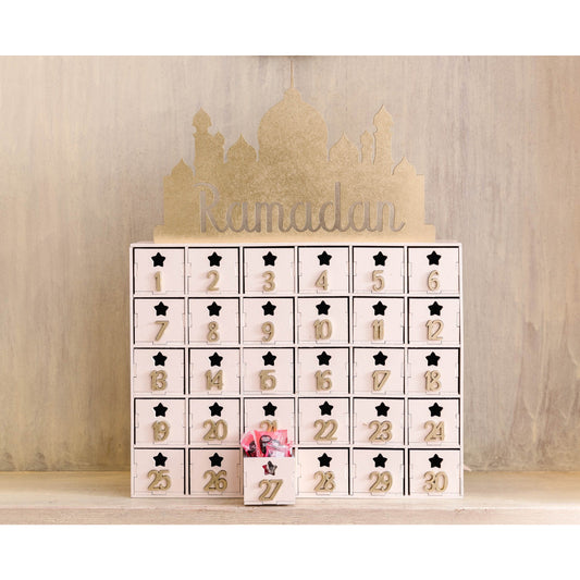 Laser Cut Ramadan 30 Drawers Calendar (Unpainted)