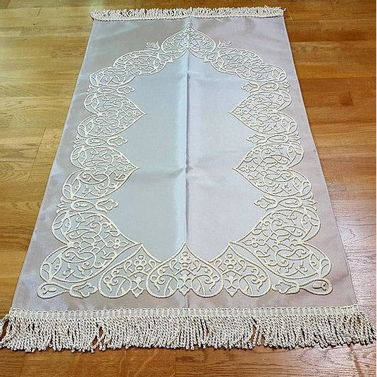 Royal Sejadah - Couples Luxury Prayer Mat & Tasbihs - Rose Gold & Silver Classic Design