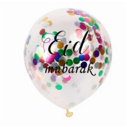 Eid Mubarak Confetti Balloons - Colourful (Pack of 5)