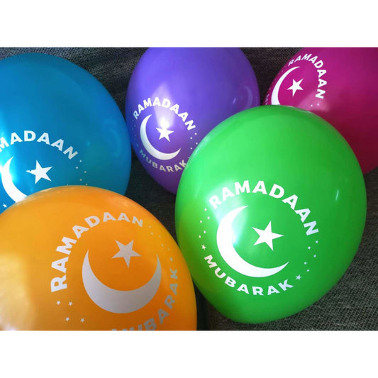 Ramadan Mubarak Balloons - Multicoloured (Pack of 10)