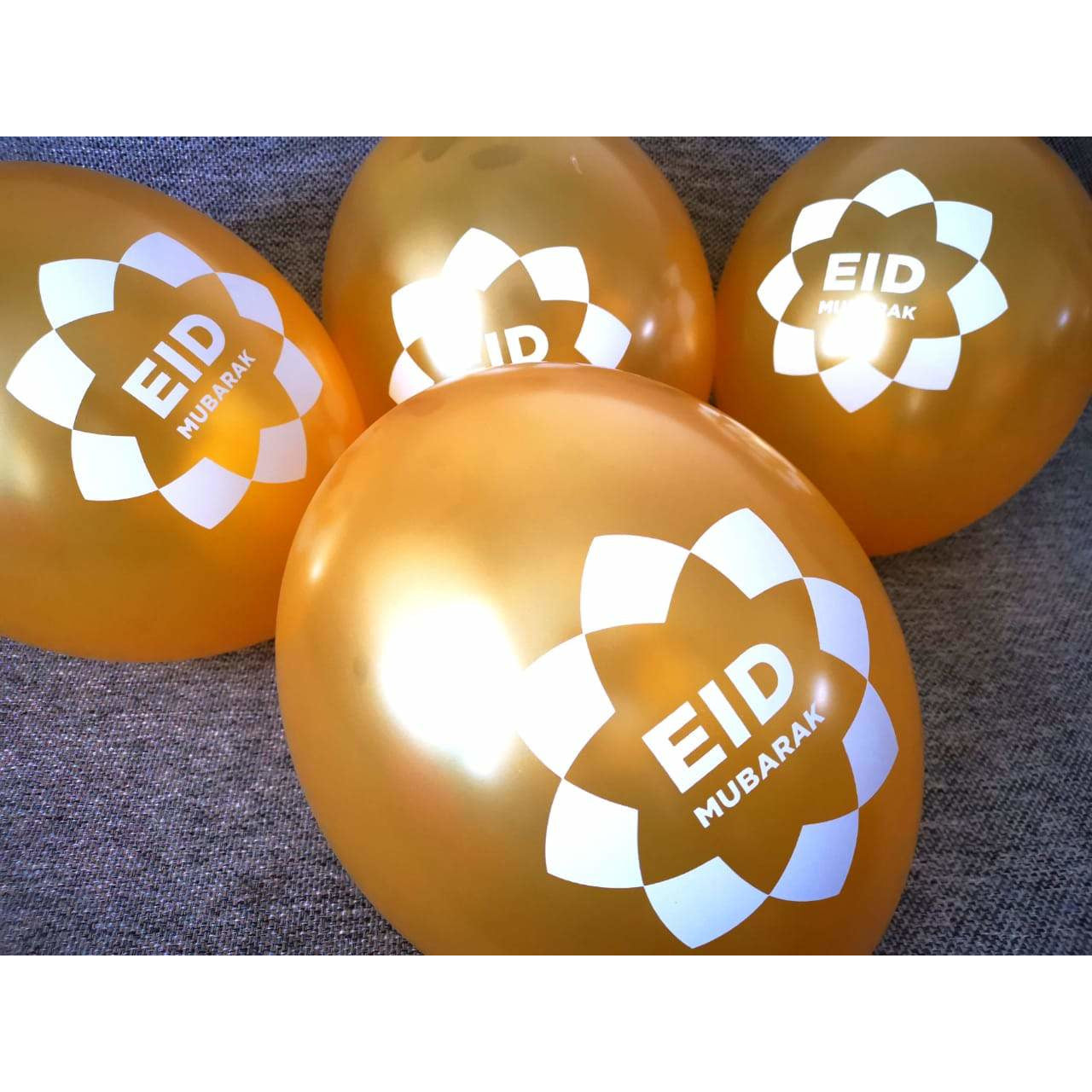 Gold Eid Mubarak Balloons (Pack of 10)