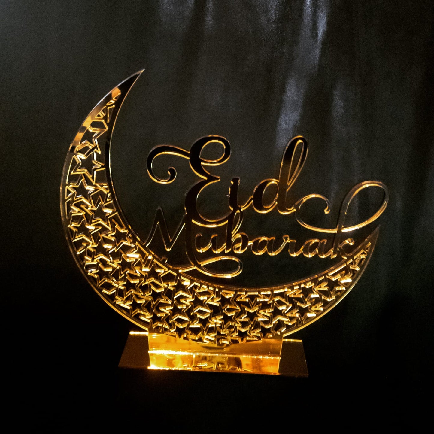 Eid Mubarak Mirror Stand: Gold / Silver