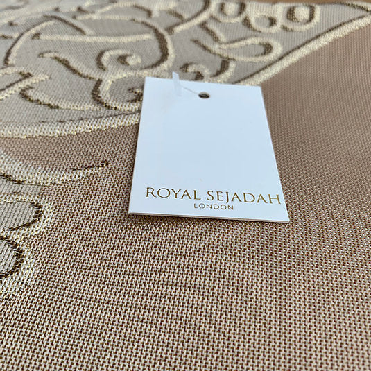Royal Sejadah - Luxury Prayer Mat & Tasbih - Light Gold Classic Design