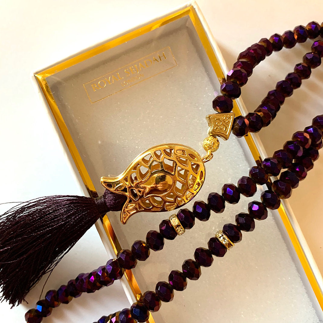 Royal Sejadah - Purple Crystal Prayer Beads / Tasbih