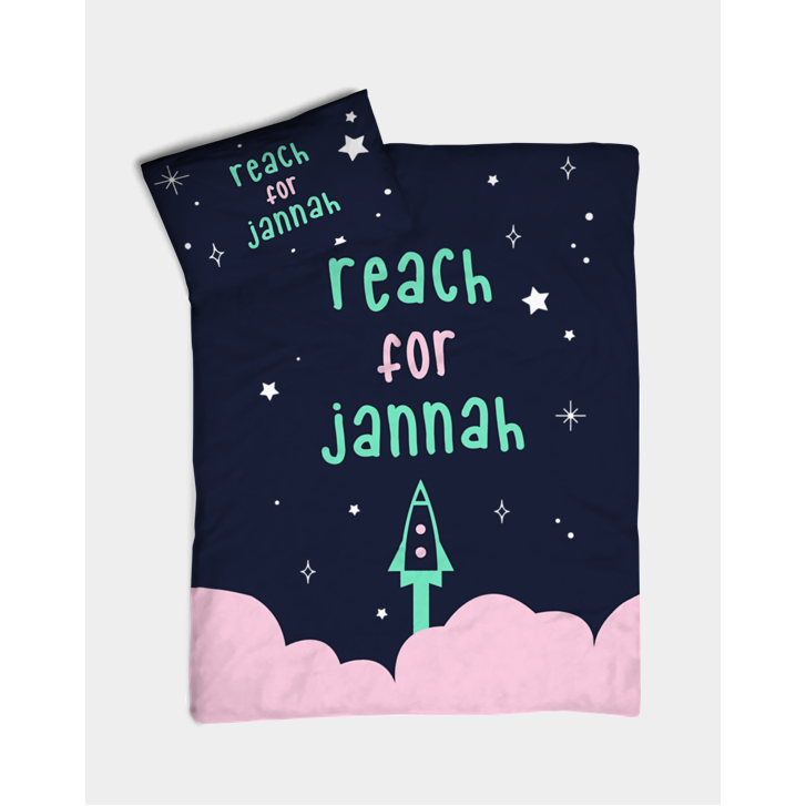 Lila & Tiny: Reach for Jannah Bedding (Pink)