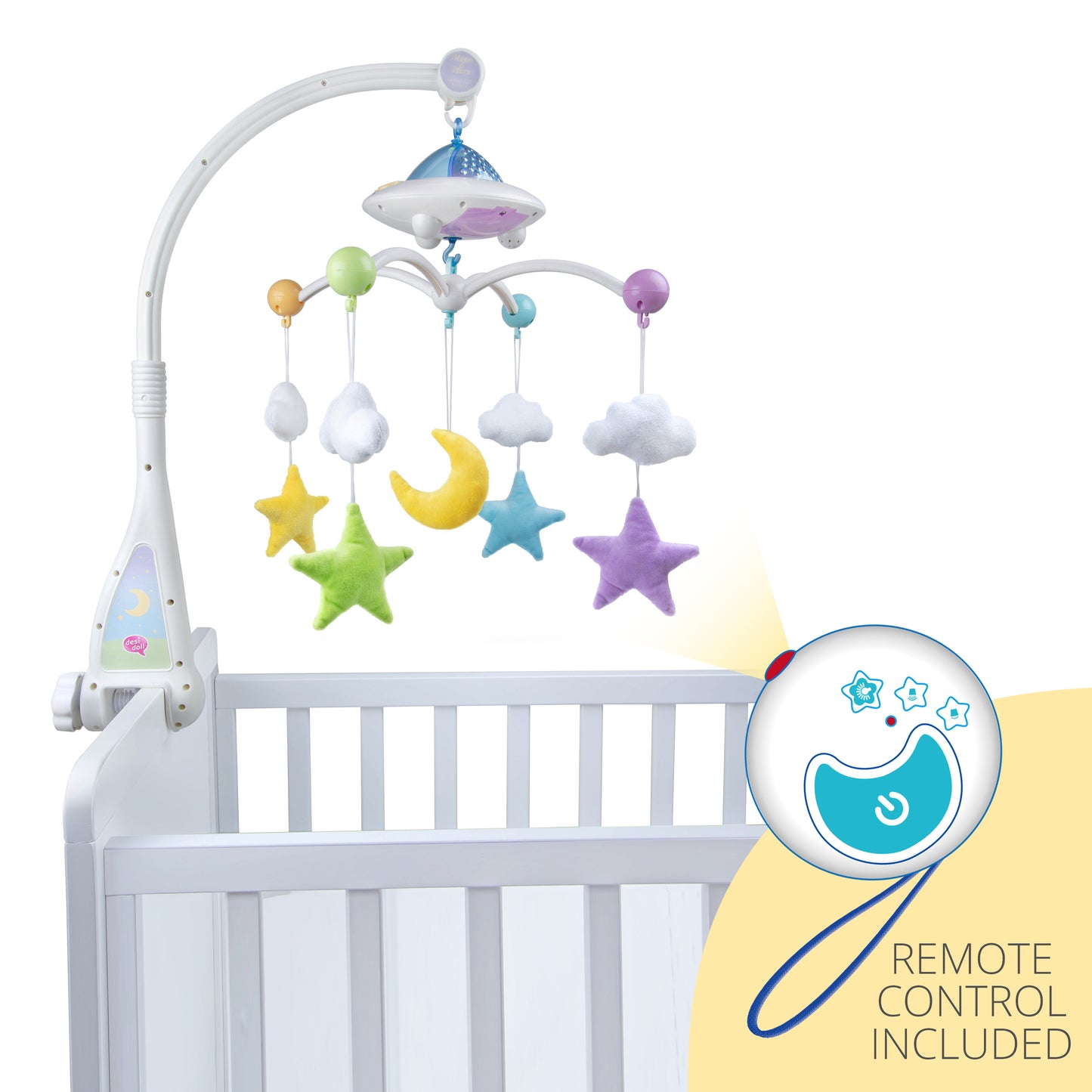 Moon & Stars Islamic Quran Cot Mobile with Light Projection