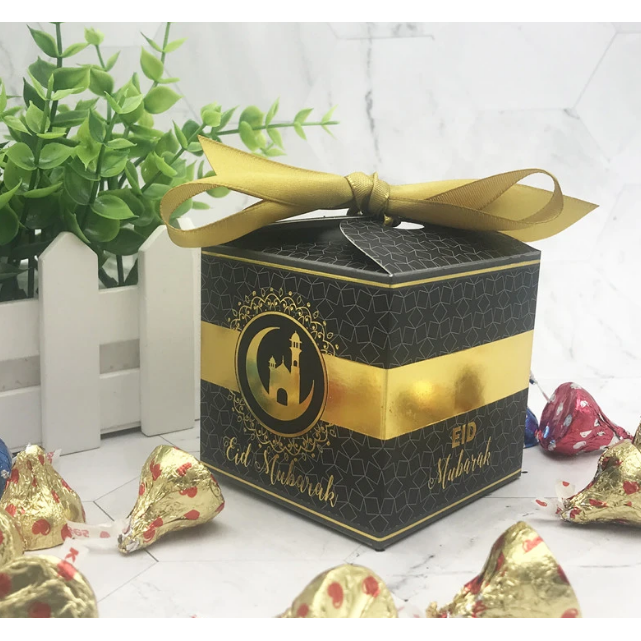 Eid Mubarak Gift Box - Black / White (Pack of 5)