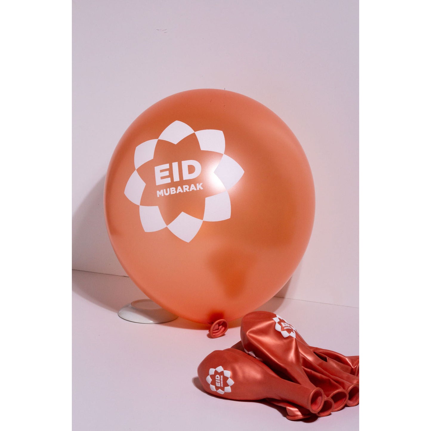 Rose Gold Eid Mubarak Balloons (Pack of 10)