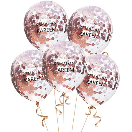 Ramadan Kareem Confetti Balloons - Rose Gold (Pack of 5)