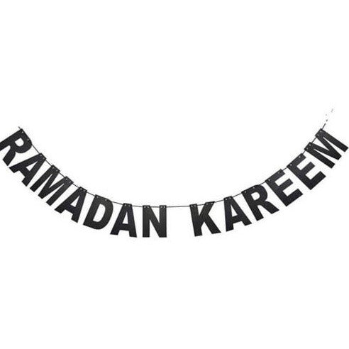 Ramadan Kareem Glitter Banner - Black
