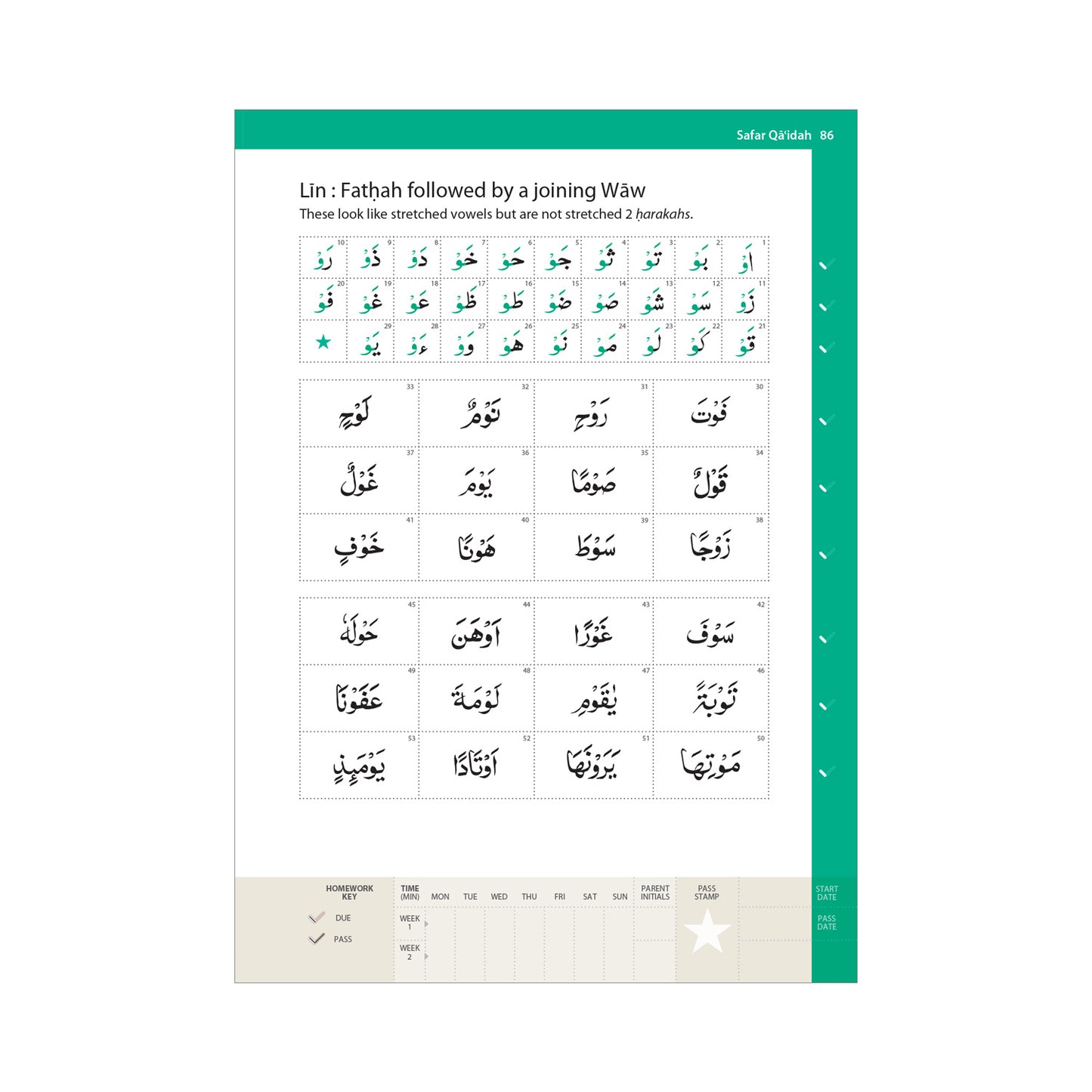 Complete Qaidah – Learn to Read Series by Safar (13 Line Script)